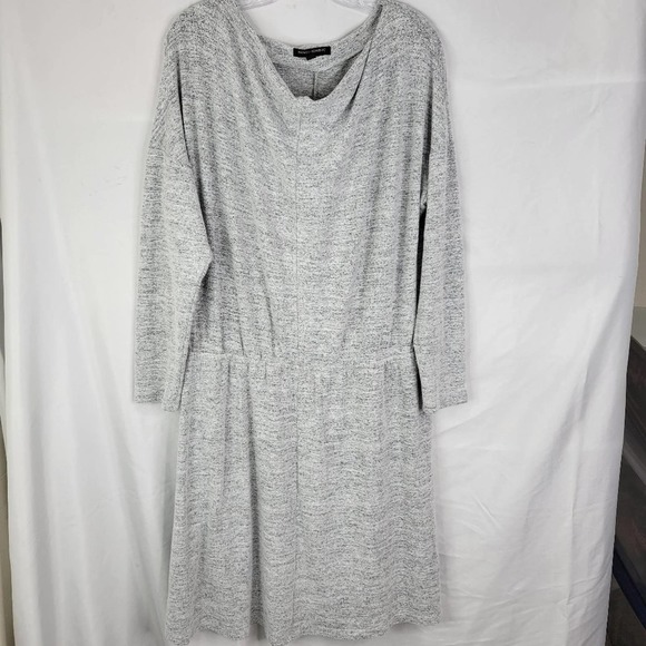 Banana Republic Factory Dress XL Light Gray Knit Drape Neckline Elastic Waist - Picture 11 of 11